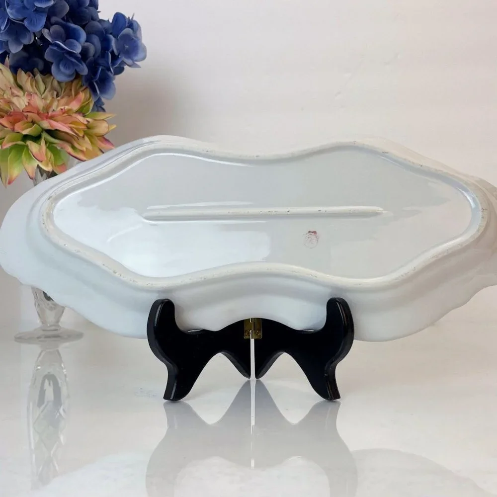 Limoges Porcelain Tea Service Plate Decorated in 22kt Gold and Deep Cobalt | Bea - Picture 6 of 8